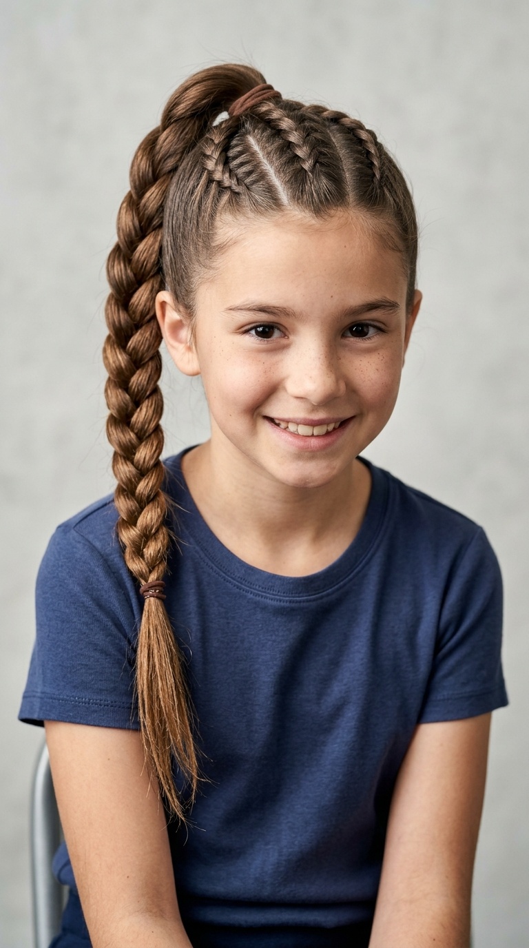 The Triple Braided Ponytail