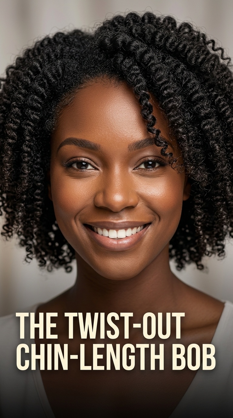 The Twist-Out Chin-Length Bob