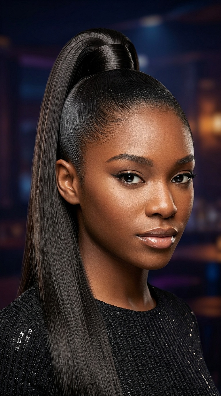 The Ultra-Sleek High Ponytail