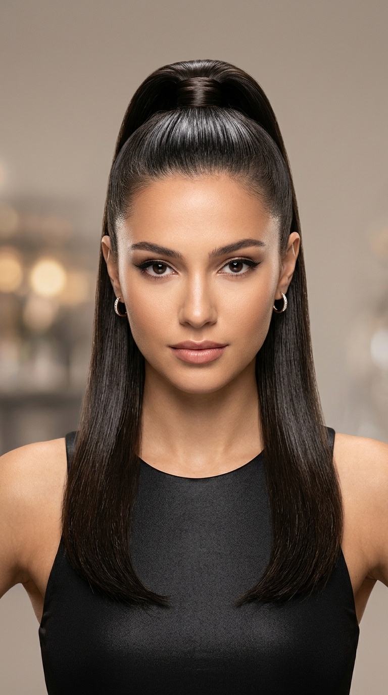 The Ultra-Sleek High Ponytail