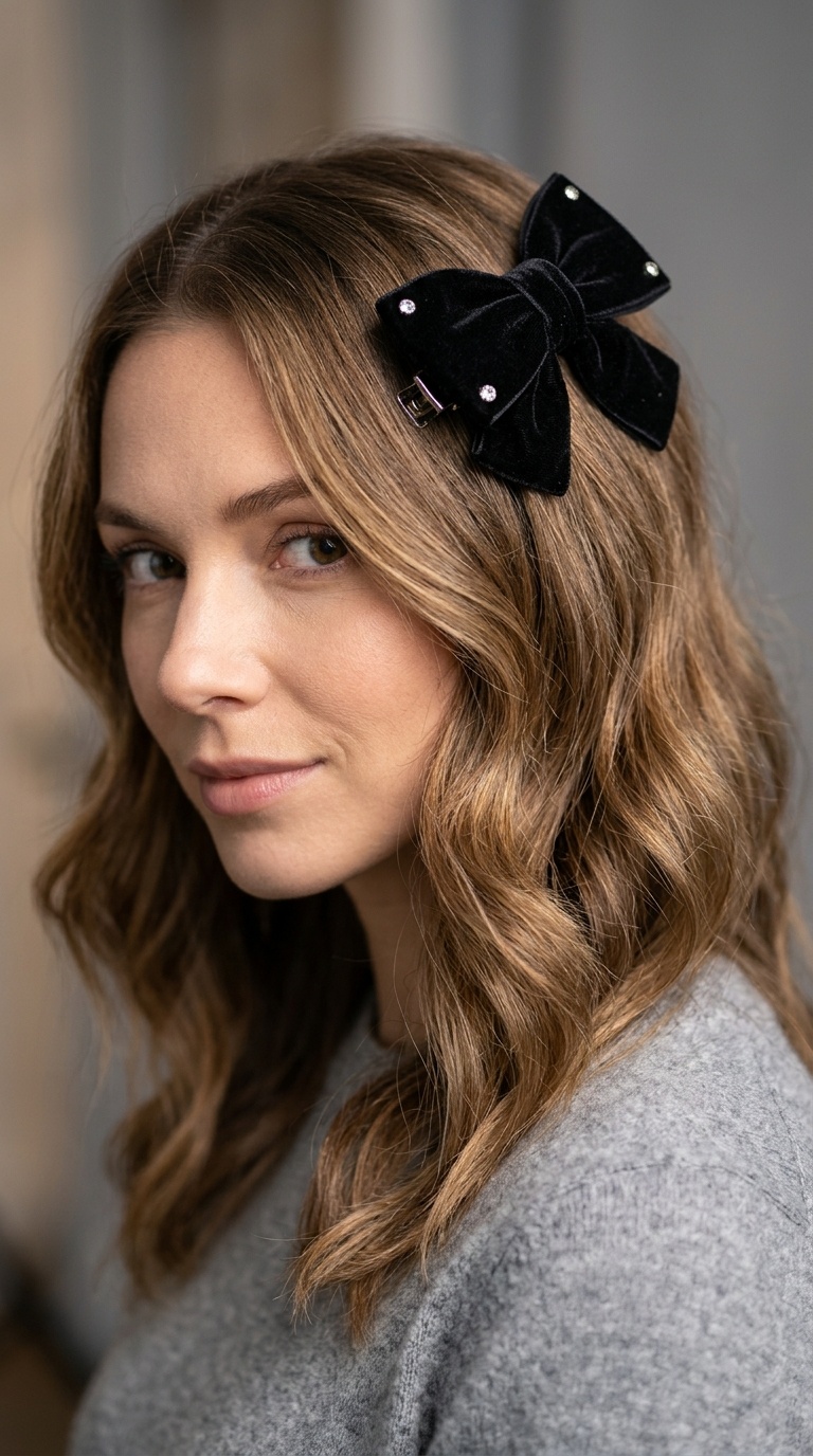 The Velvet Bow Clip