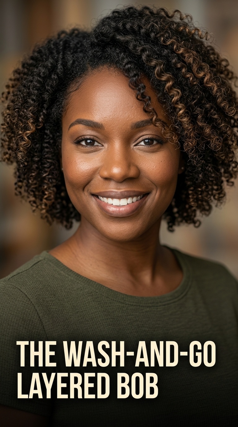 The Wash-and-Go Layered Bob