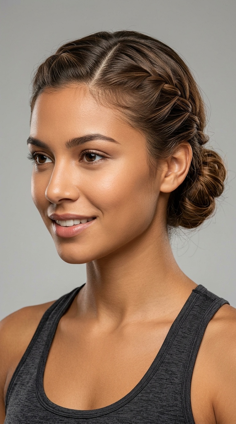 The Zig-Zag Parted Low Bun