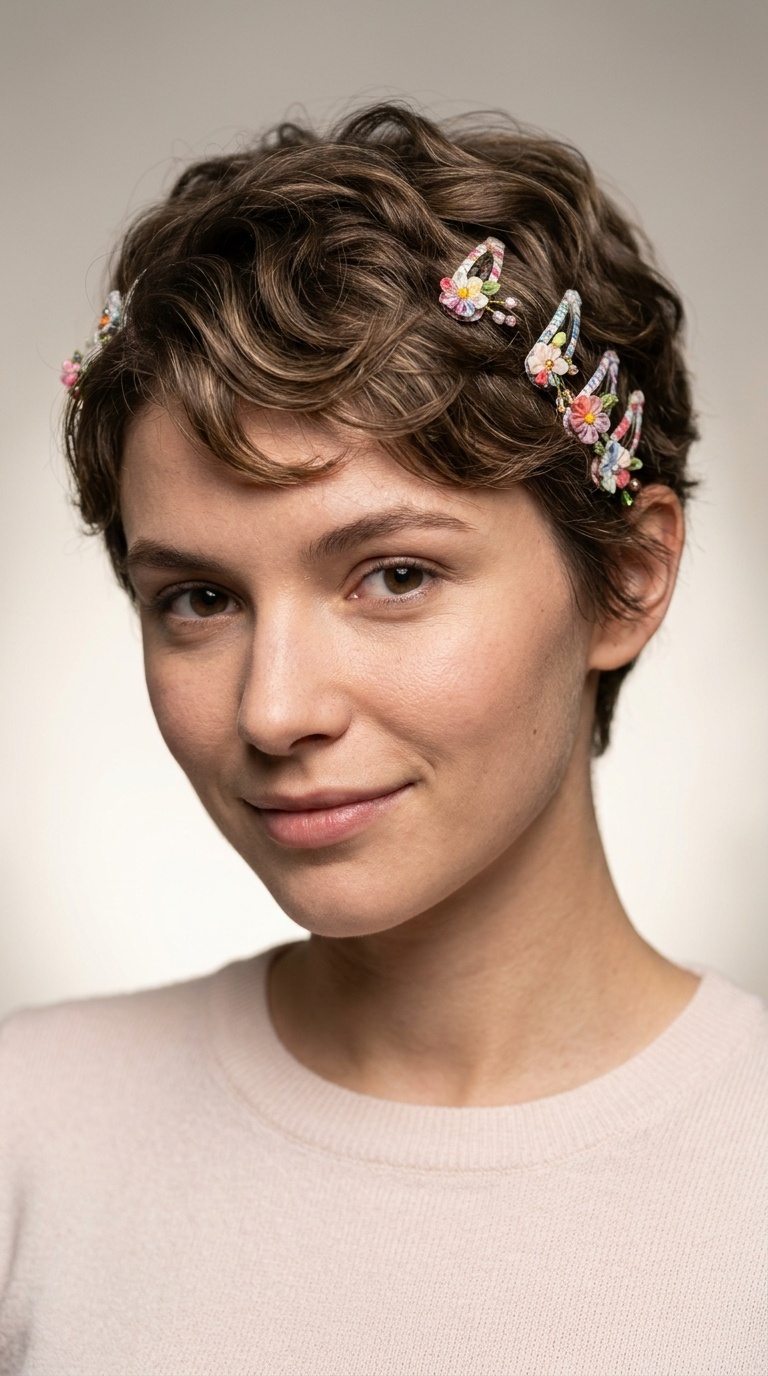Tiny Floral Snap Clips