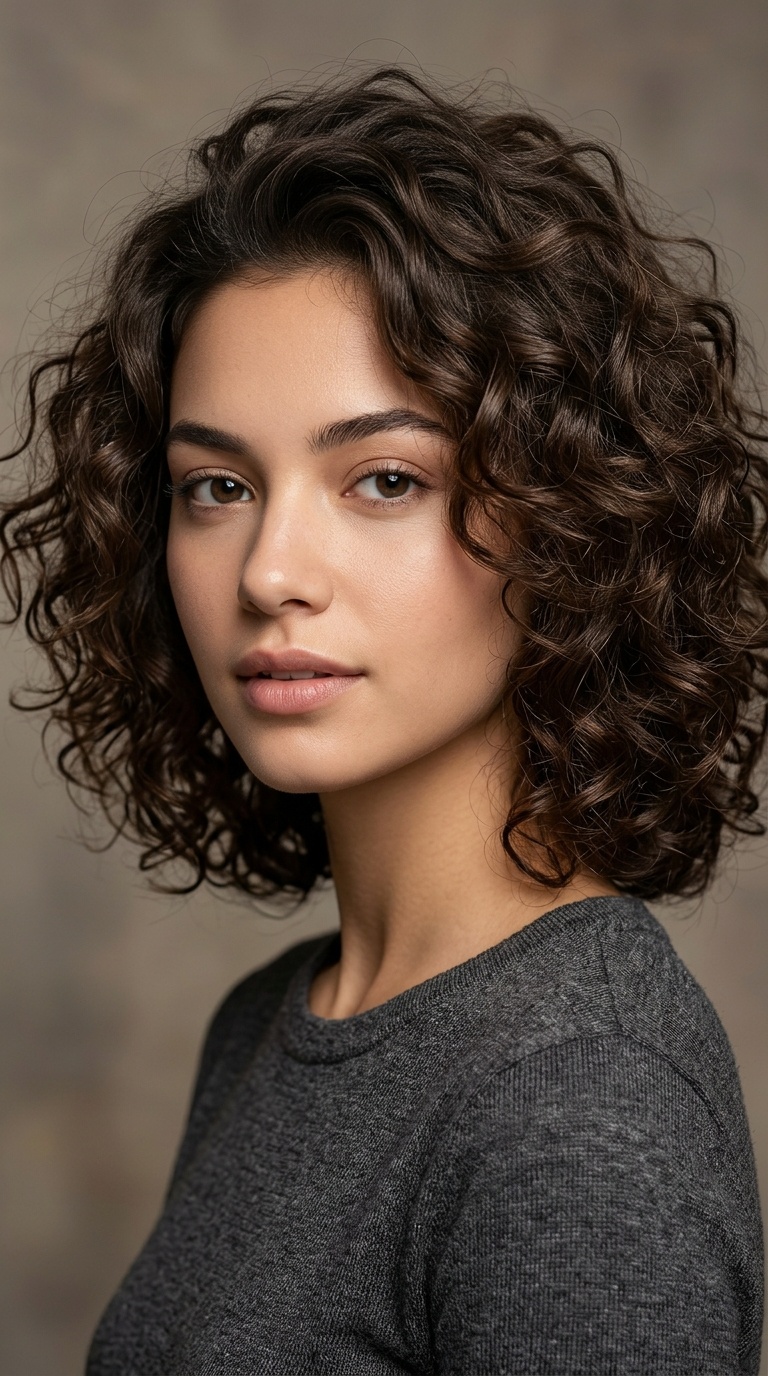 Tousled Shoulder-Length Curls
