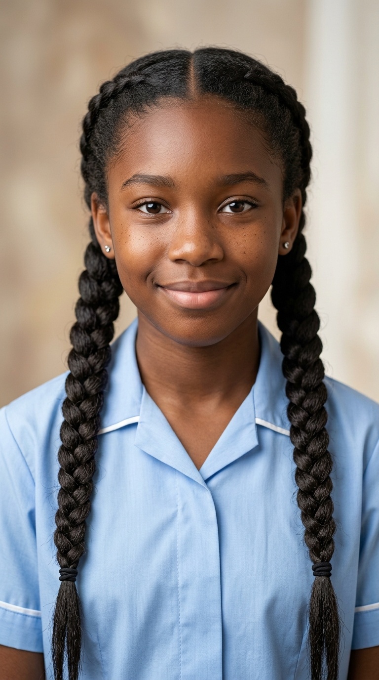 Traditional Classic Twin Braids