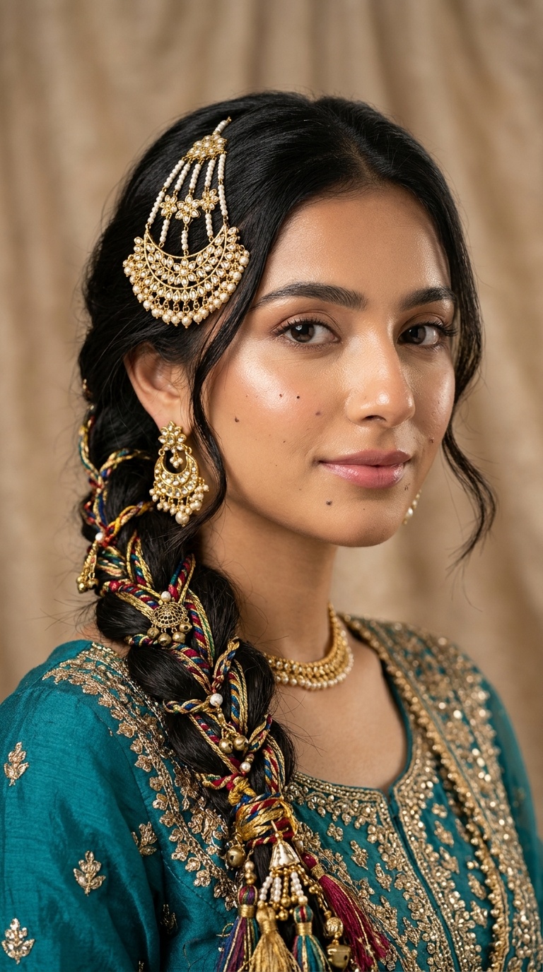 Traditional Paranda Braid with Floral Passa