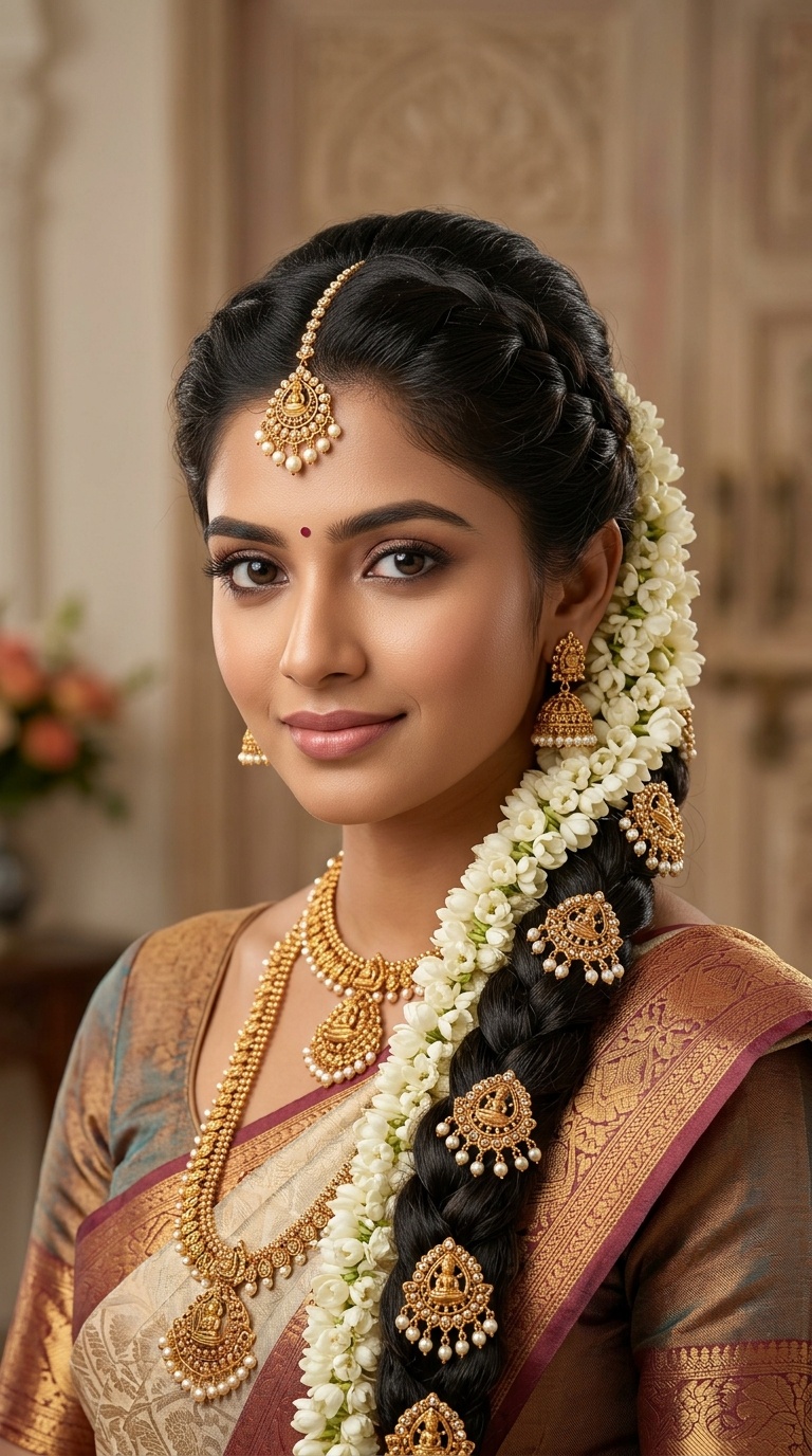 Traditional South Indian Jada (Mullapoo Jada)