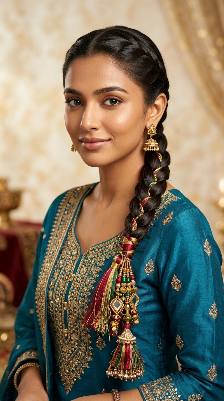 Traditional Three-Strand Braid with Parandi