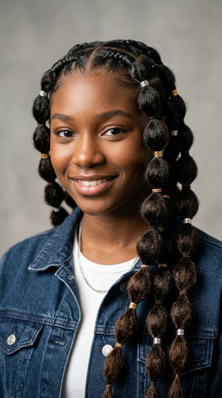 Trendy Bubble Braids