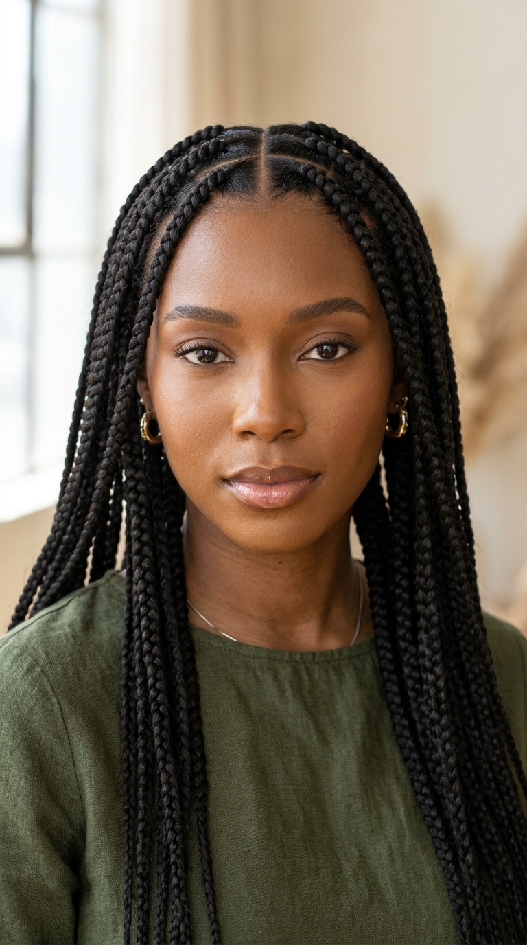 Triangle Part Box Braids