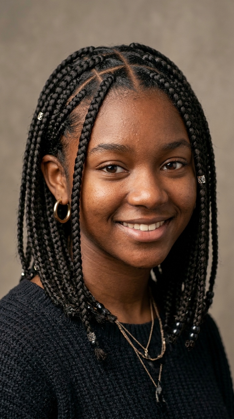 Triangle Part Box Braids