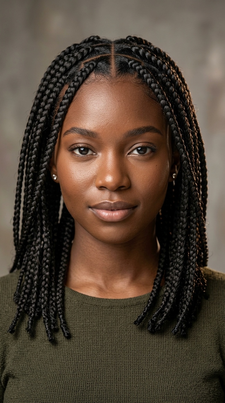 Triangle Part Box Braids