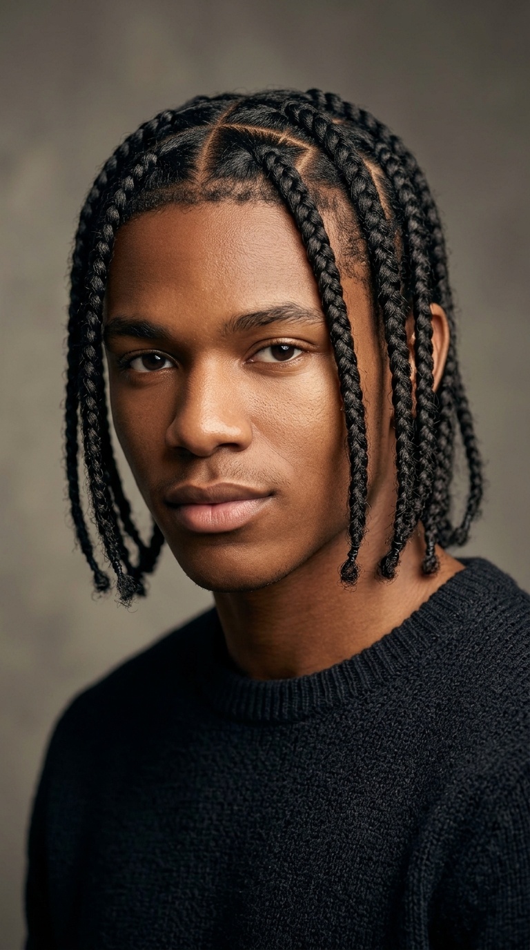 Triangle Parted Box Braids