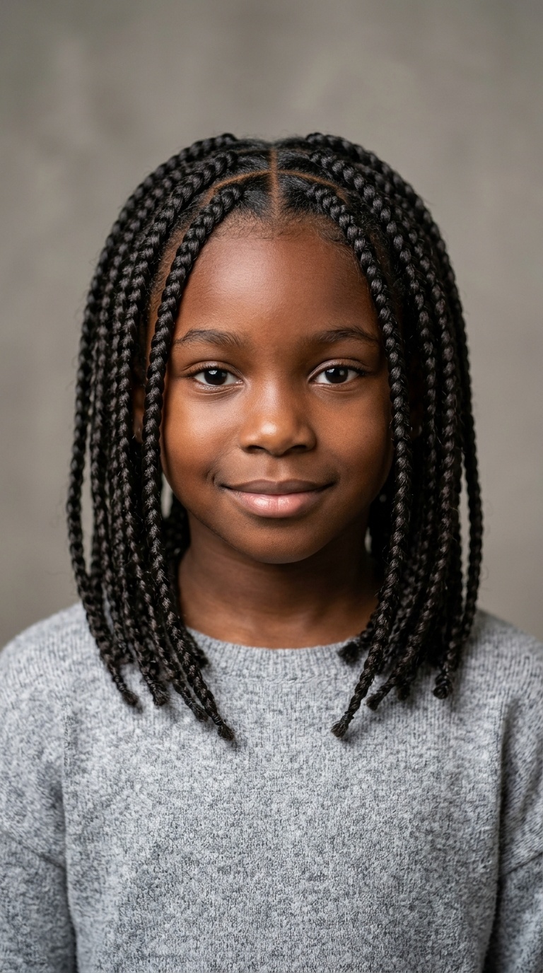 Triangle Parted Box Braids