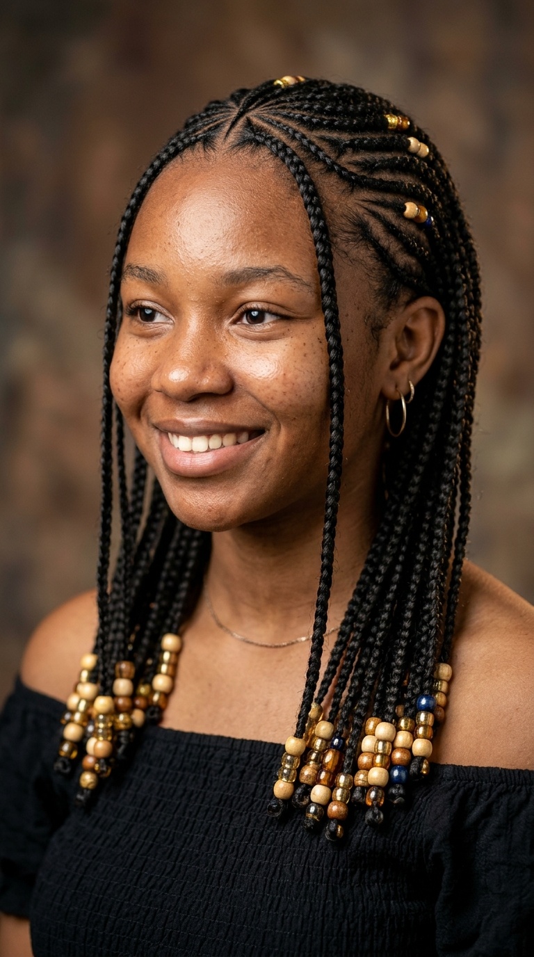 Tribal Braids with Beaded Ends