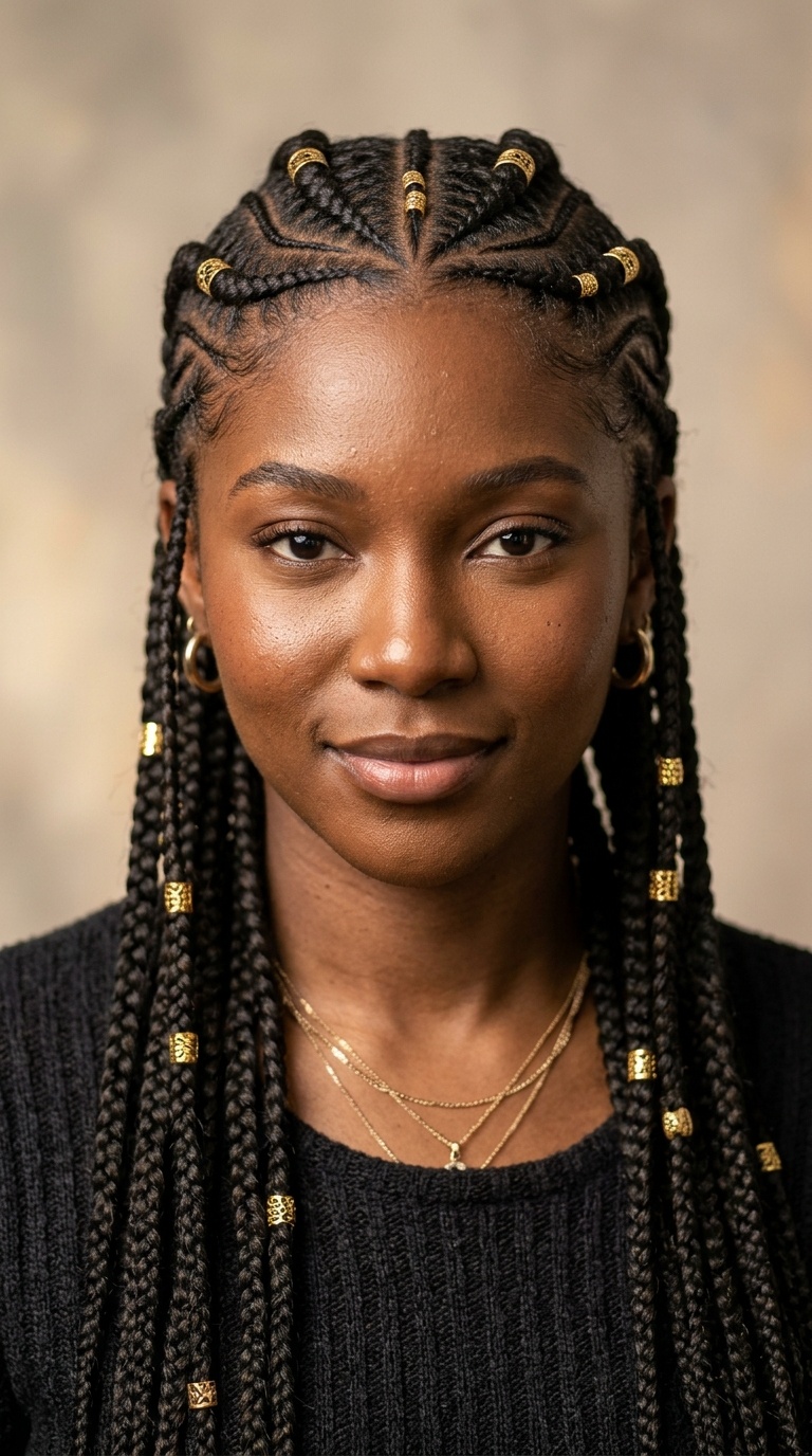 Tribal Braids with Gold Cuffs
