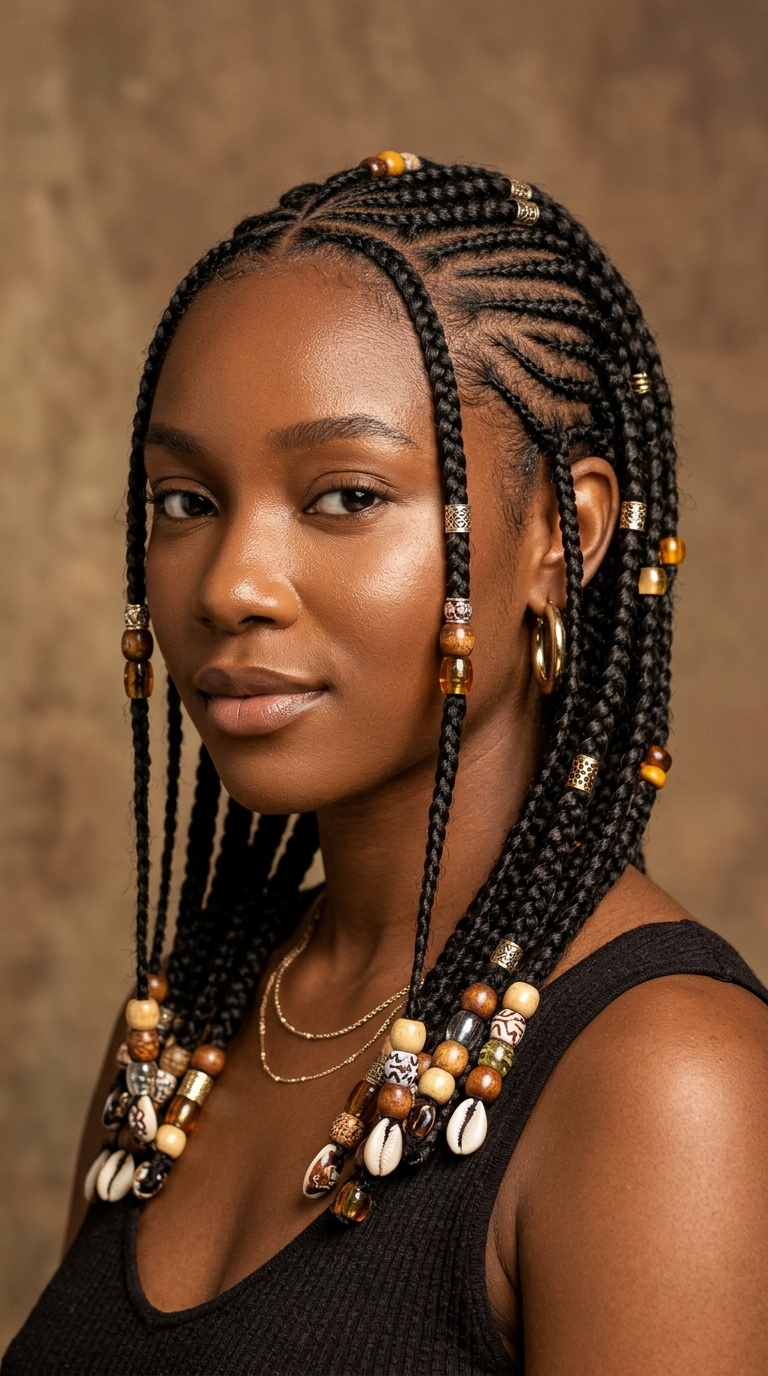 Tribal Fulani Braids with Beads