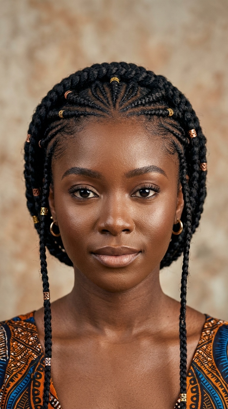 Tribal-Inspired Frontal Braids