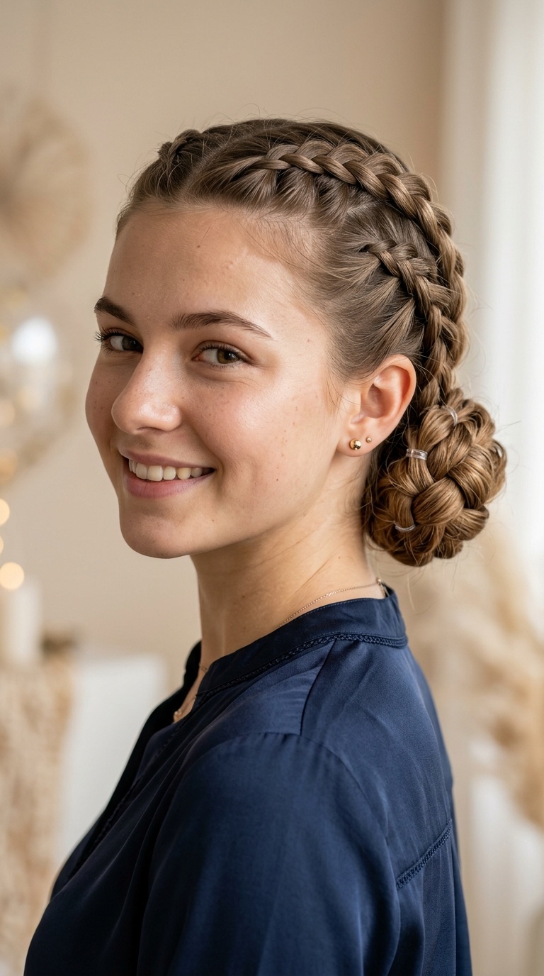 Triple Braided Low Bun