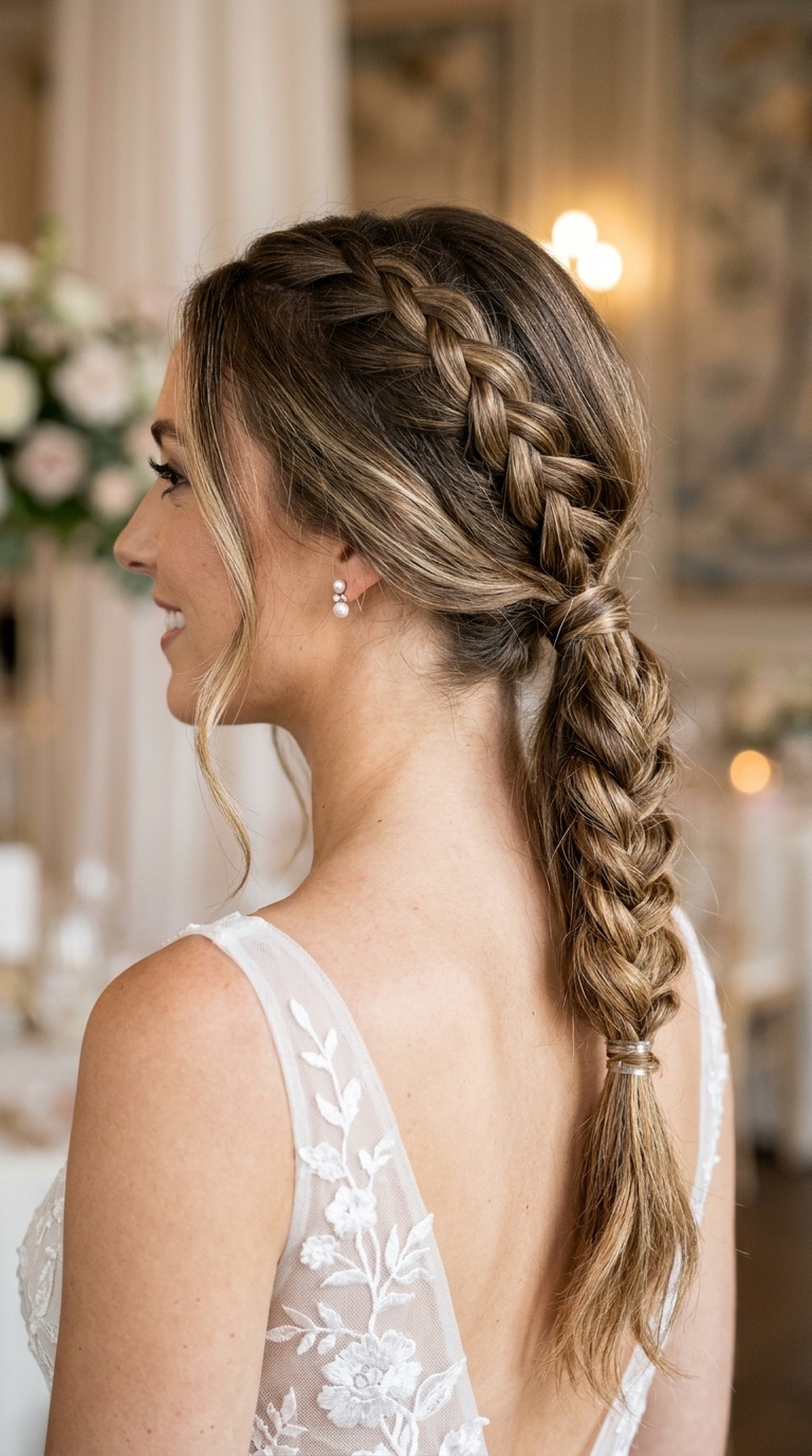 Triple Braided Low Ponytail