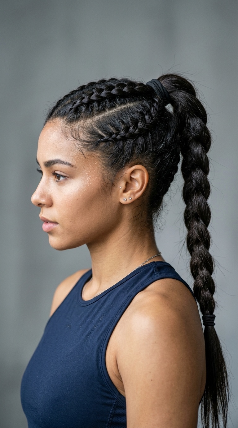 Triple Braided Ponytail