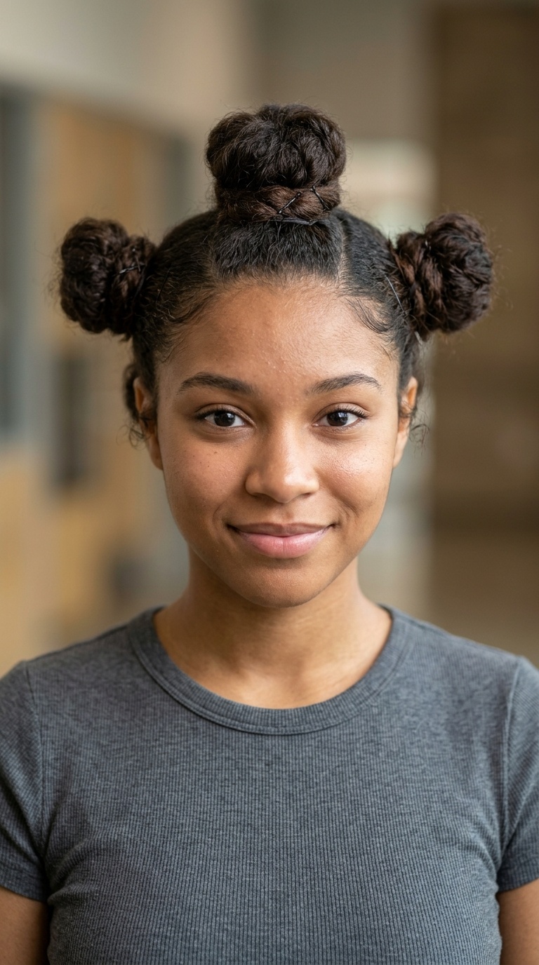 Triple Bun Mohawk