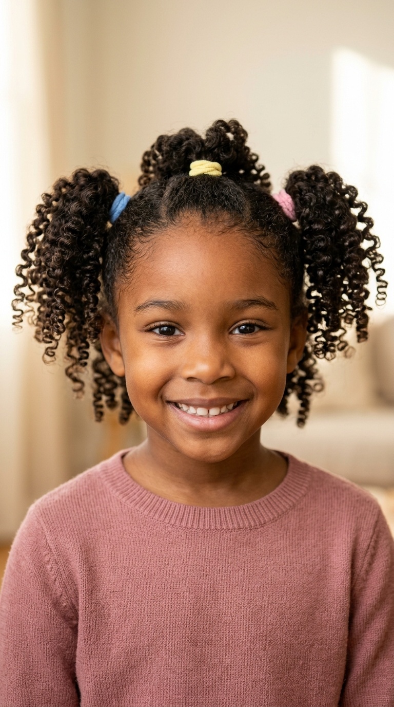 Triple Curly Pigtails