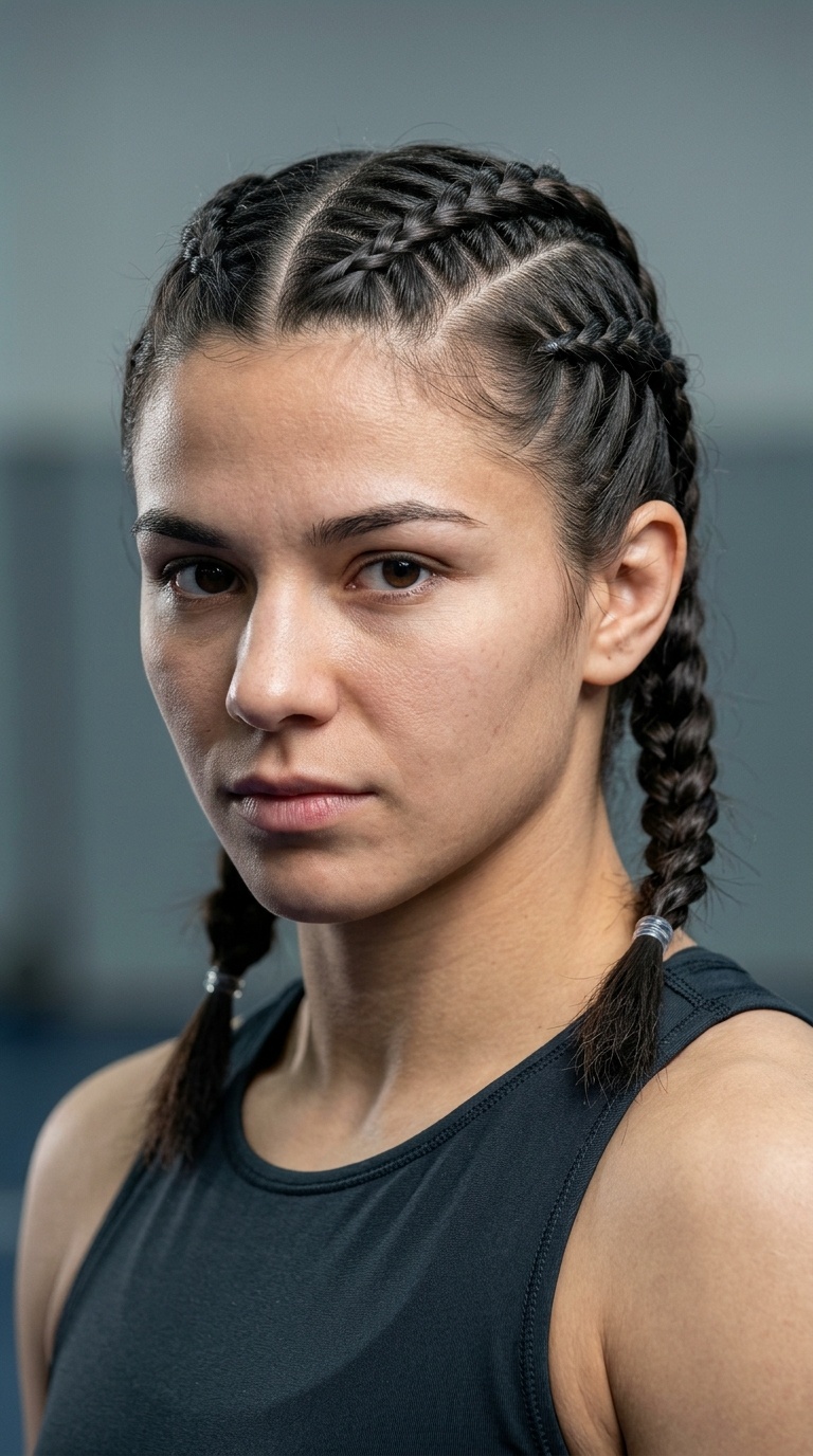 Triple Dutch Braids with Elastic Banding