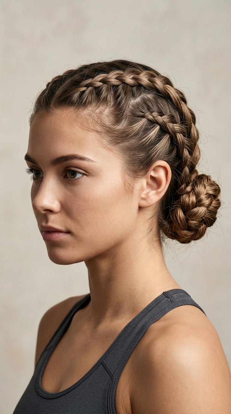 Triple French Braid into Bun