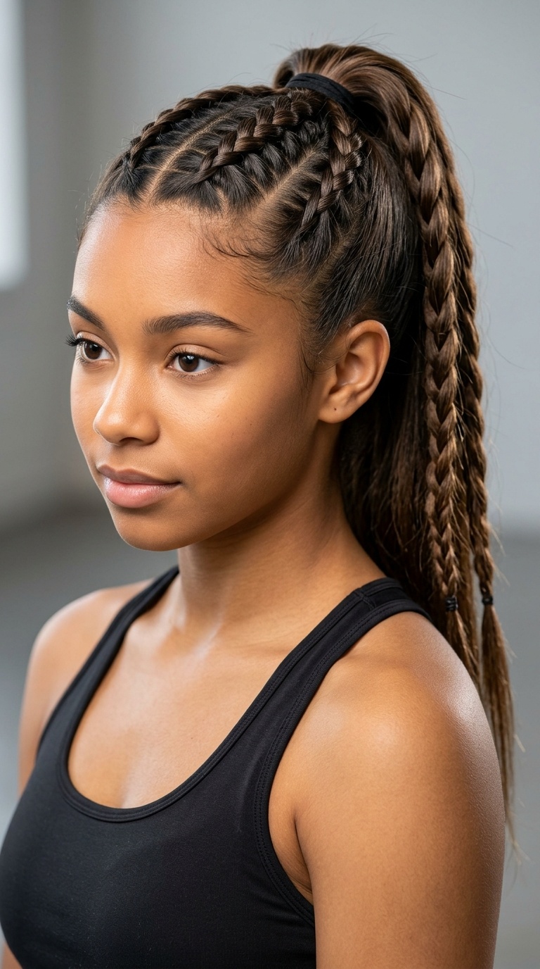 Triple French Braid Pony
