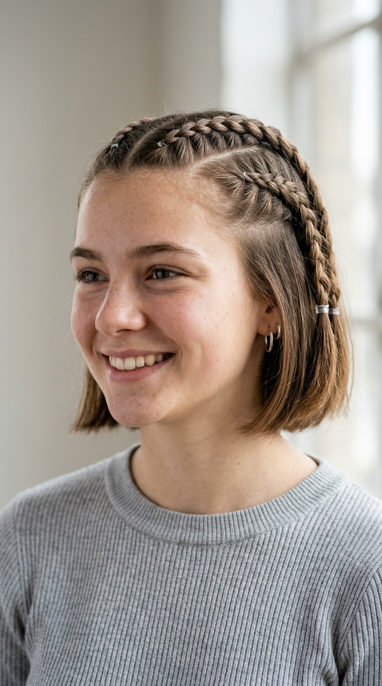 Triple Mini French Braids