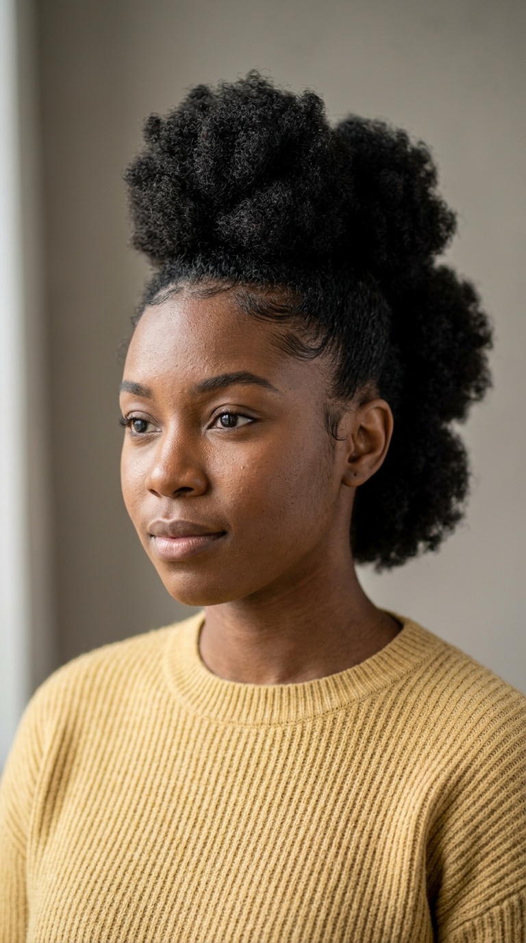 Triple Stacked Puffs (The Mohawk Look)