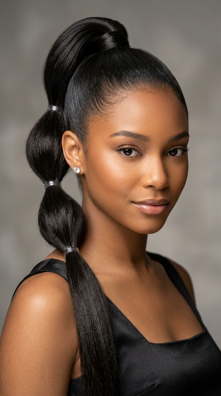 Triple-Tiered Bubble Ponytail