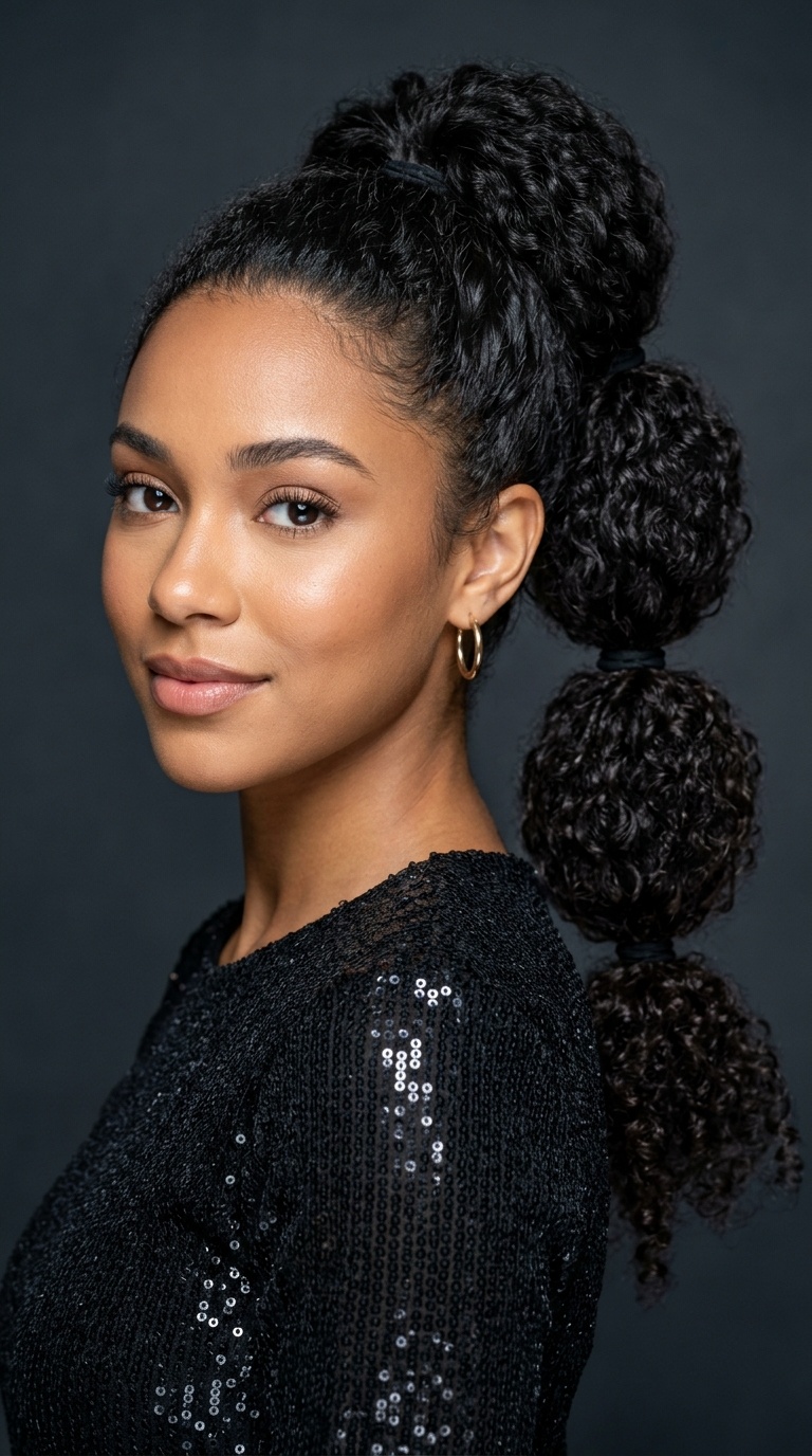 Triple-Tiered Bubble Ponytail
