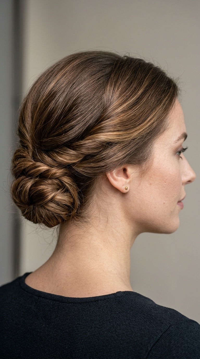 Triple Twisted Low Bun