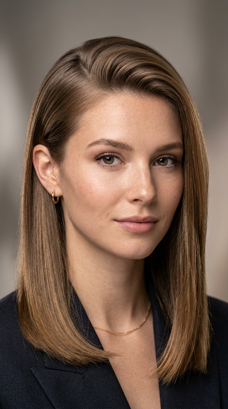 Tucked-Behind-Ear Straight Style