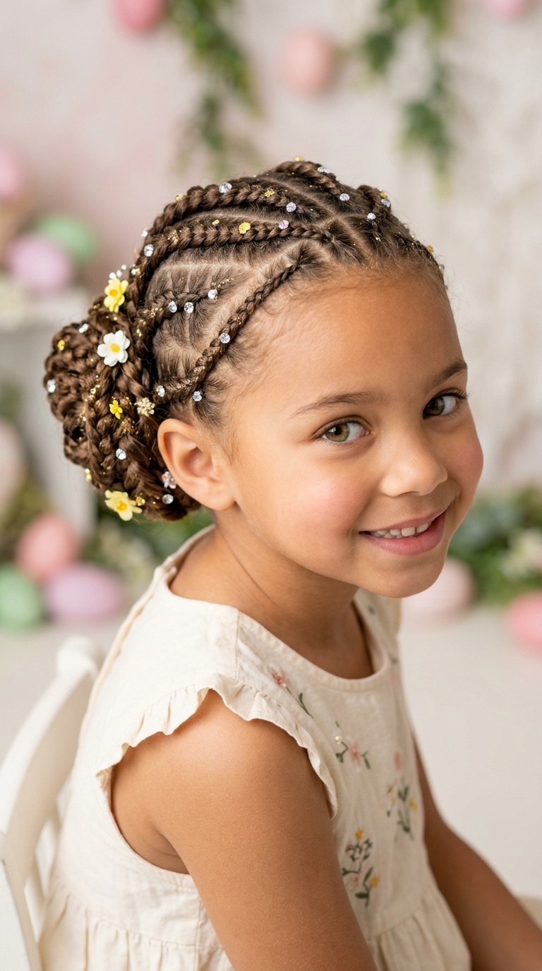Tucked Braided Updo with Sparkles
