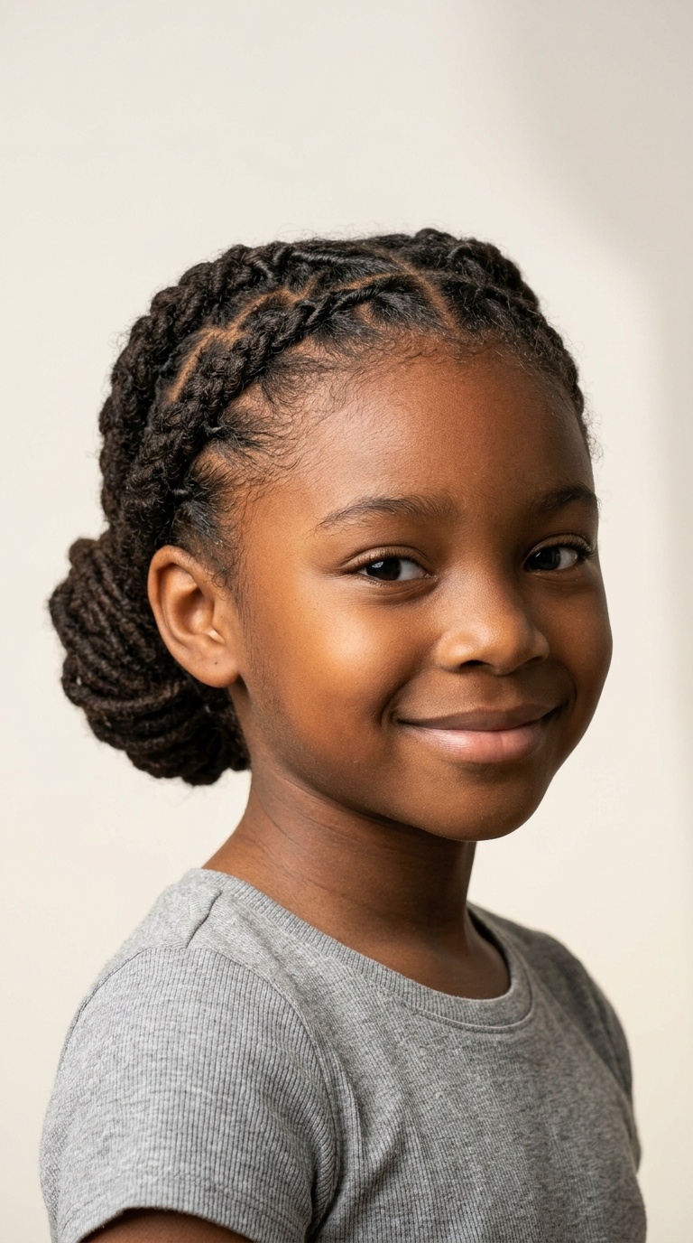 Tucked-In French Braid Locs