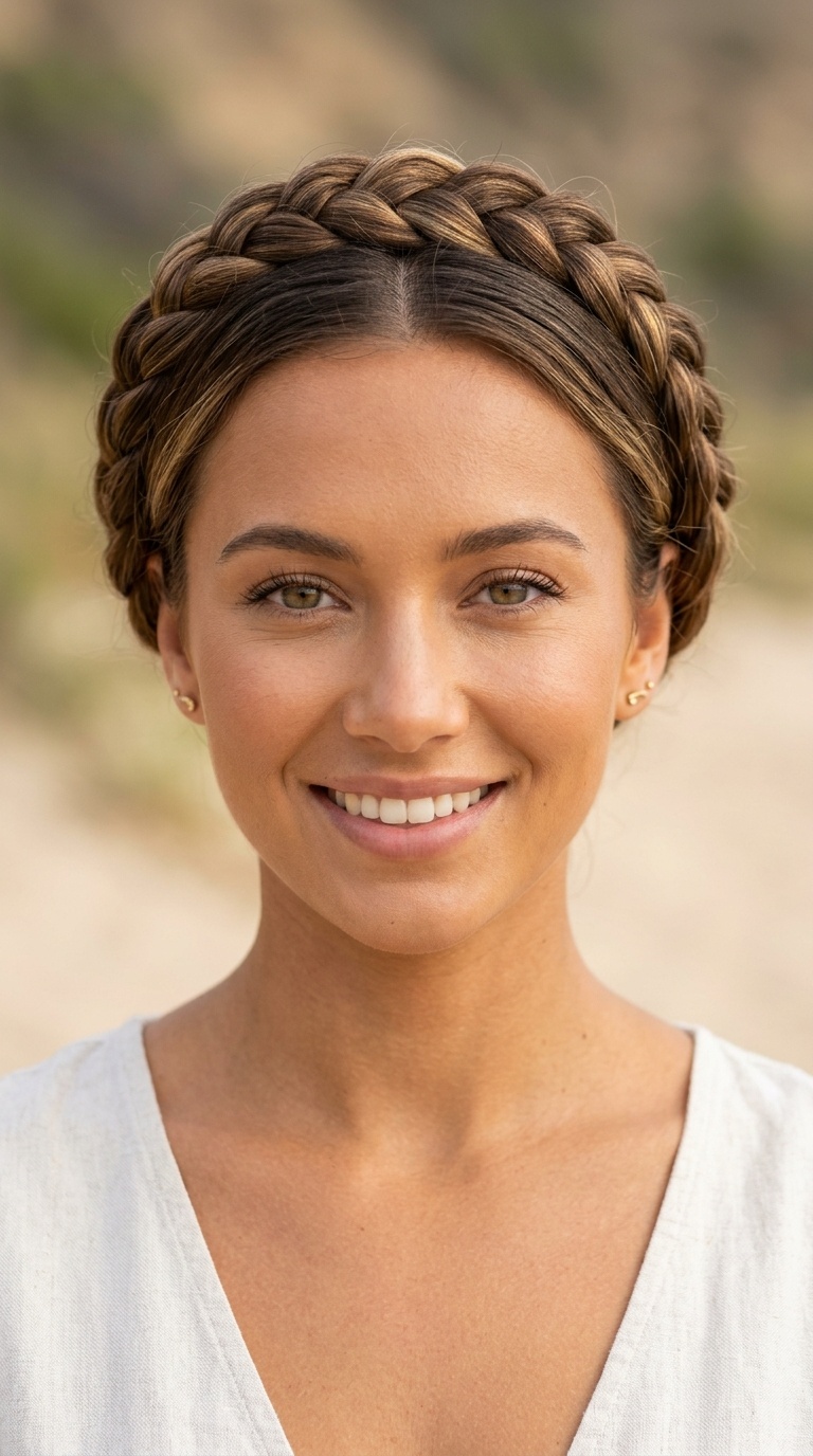 Tucked-In Milkmaid Braids