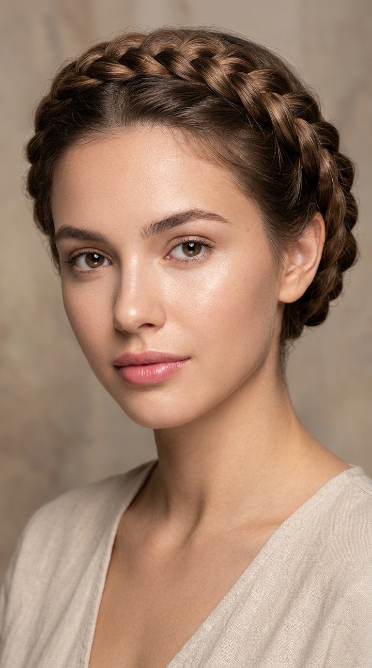 Tucked-In Milkmaid Braids