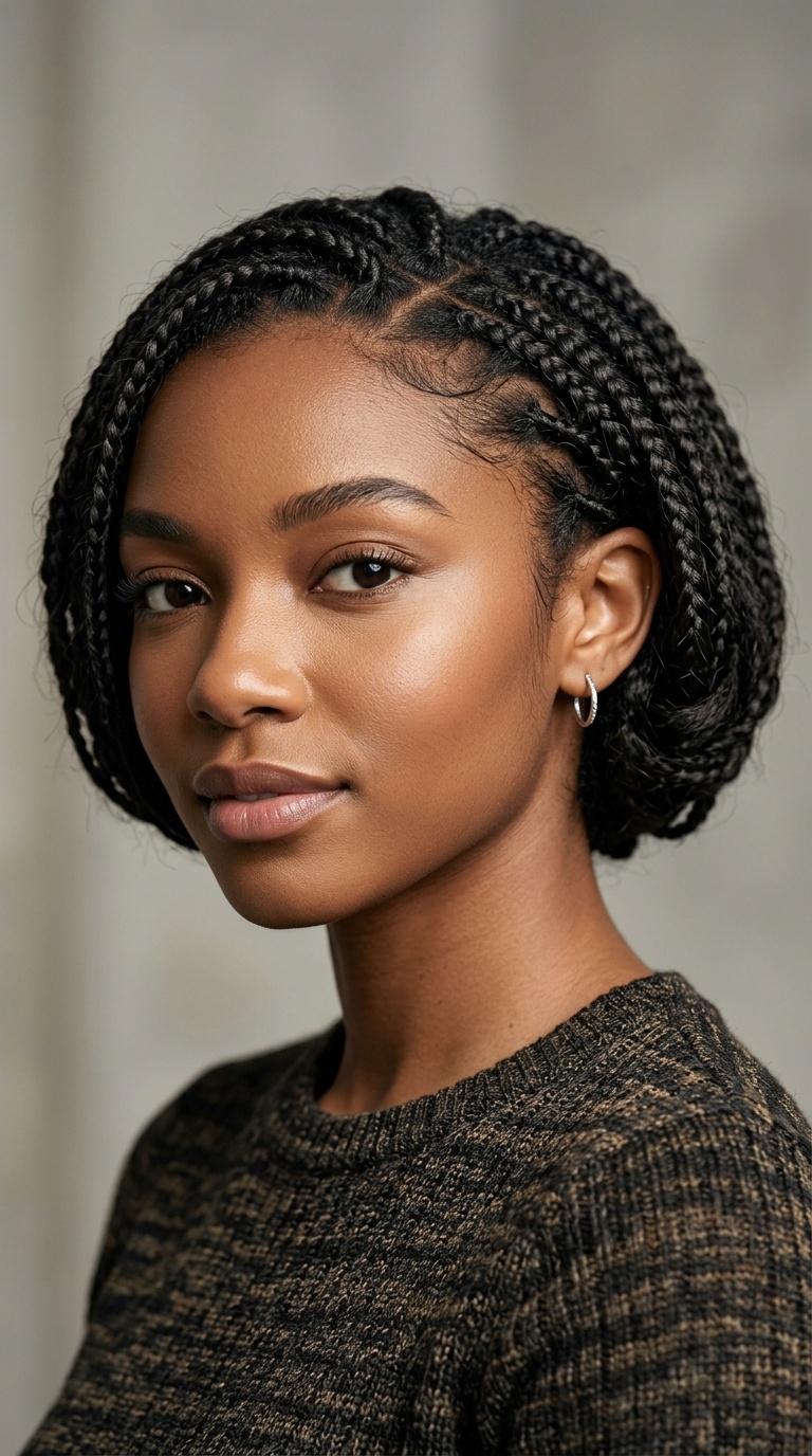Tucked-Under Braided Bob