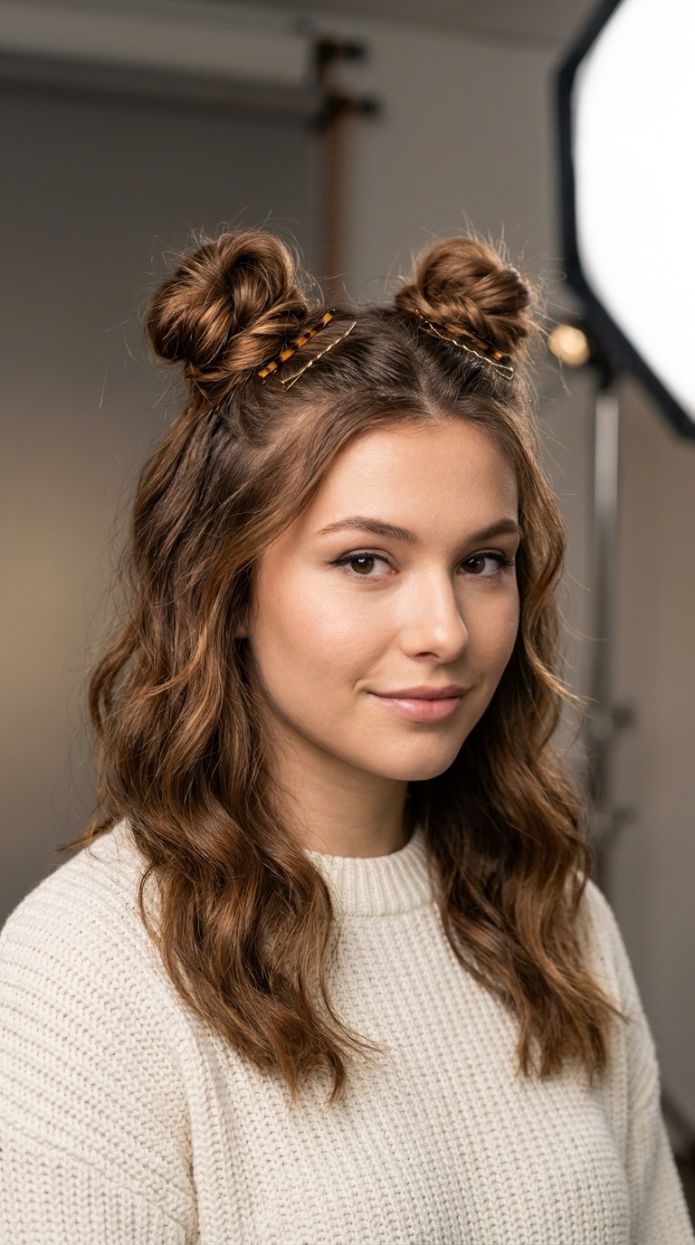 Twisted Buns with Minimalist Bobby Pins