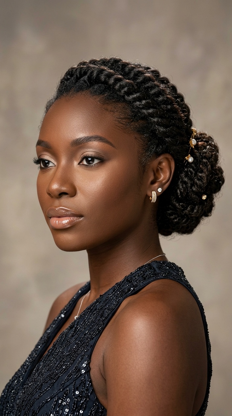 Twisted Chignon for Natural Hair