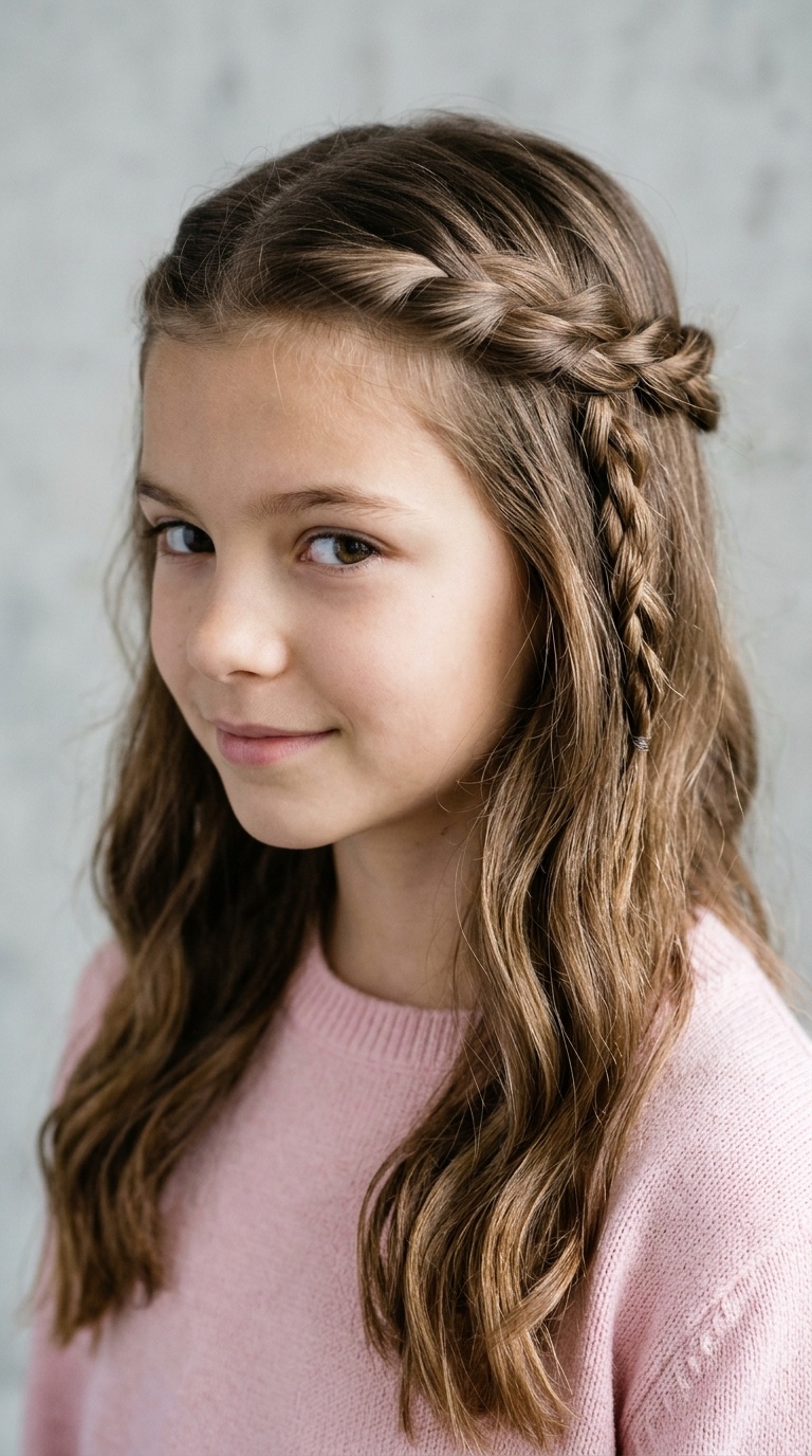Twisted Crown Half-Up Style