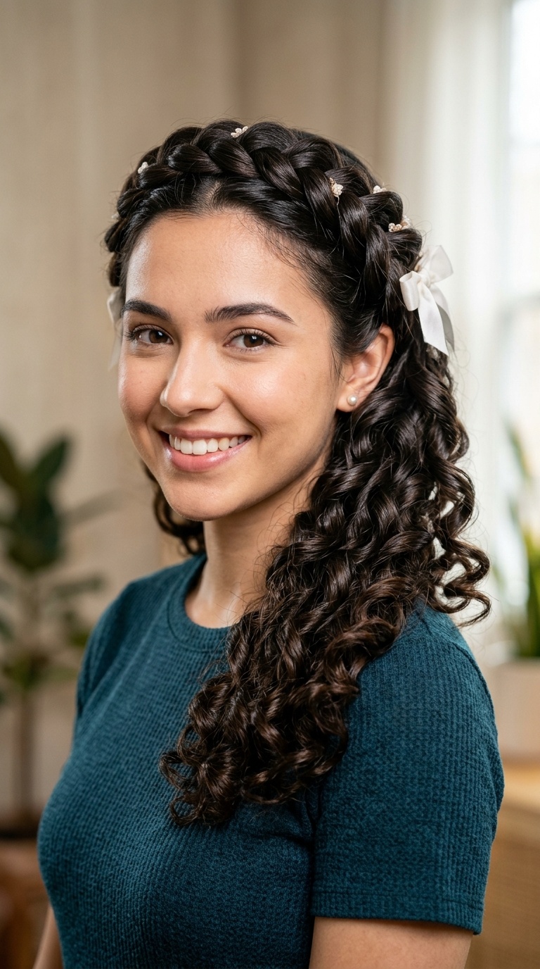 Twisted Crown with Cascading Ringlets