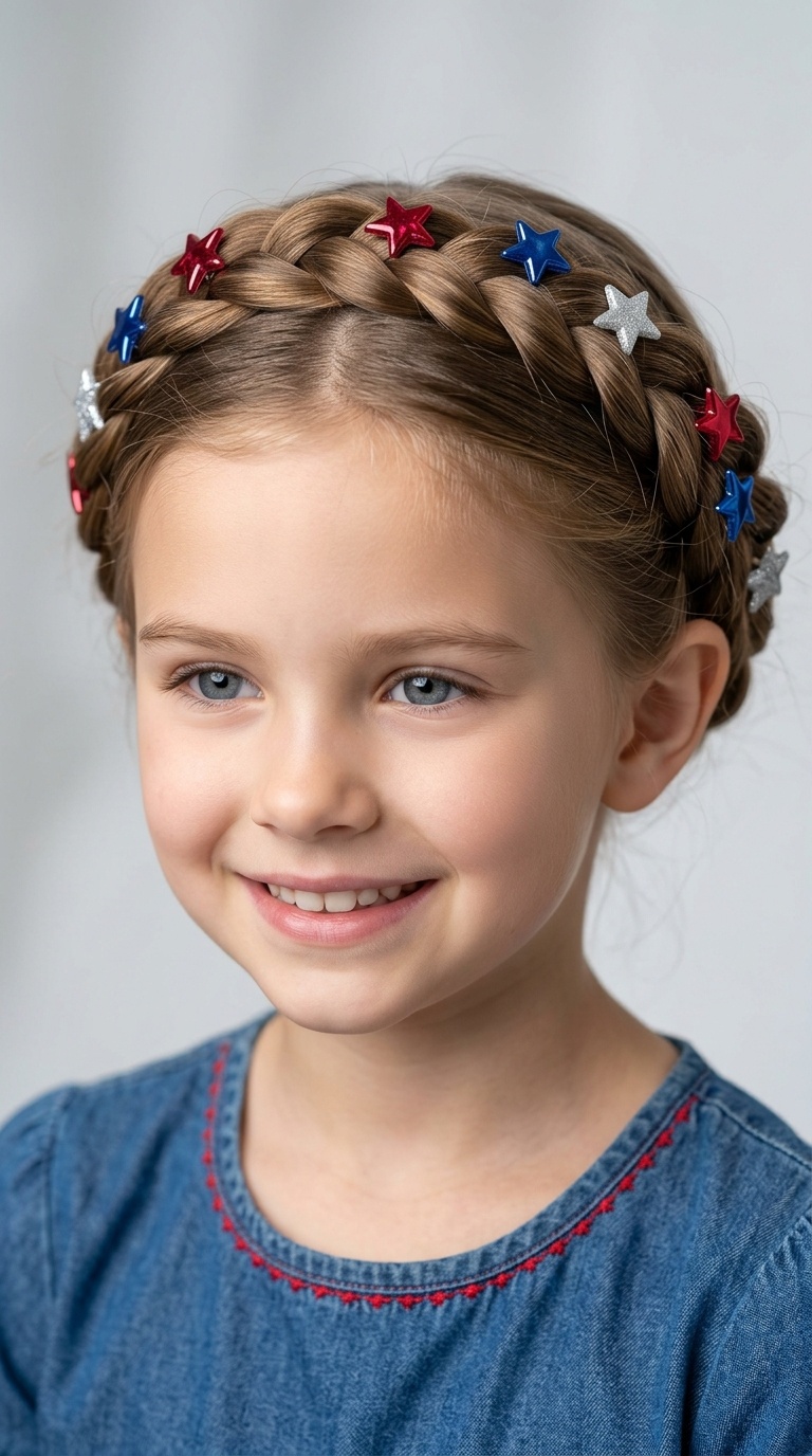 Twisted Crown with Red and Blue Stars