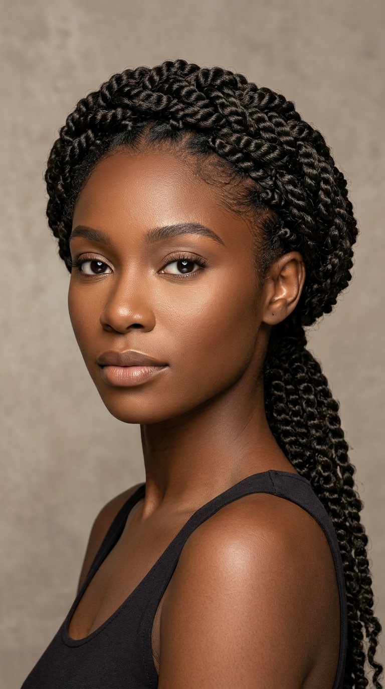 Twisted Halo with Low Ponytail