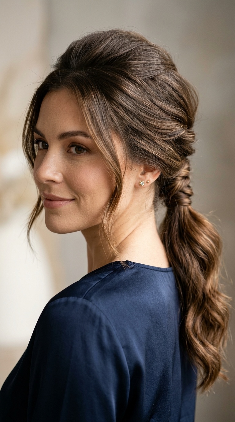 Twisted Low Ponytail with Height