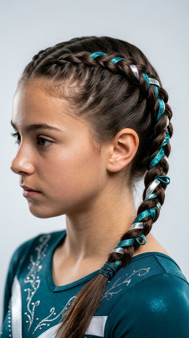 Twisted Rope Braid with Elastic Ribbons